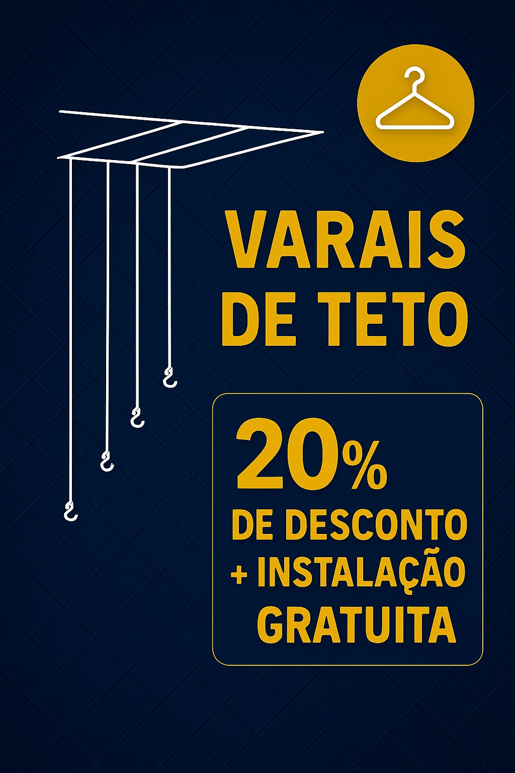 Varal de teto instalado sob medida